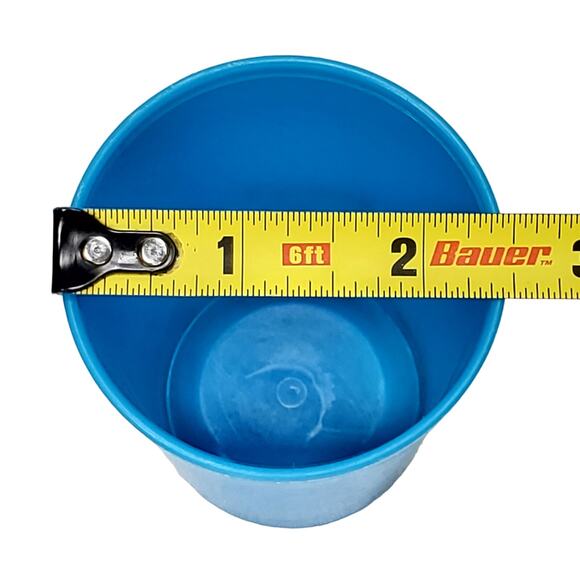 Vintage Child's Blue Plastic Sippy Cup with White Lid Plain 5" Rare Made in USA - Picture 7 of 8